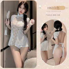 Transparent lace cheongsam style sexy set