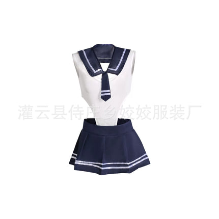 Student uniform sexy young bodysuit short skirt